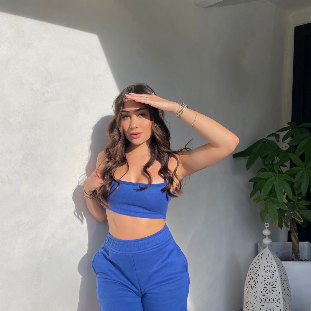 Princess polly blue shorts and bra tank set